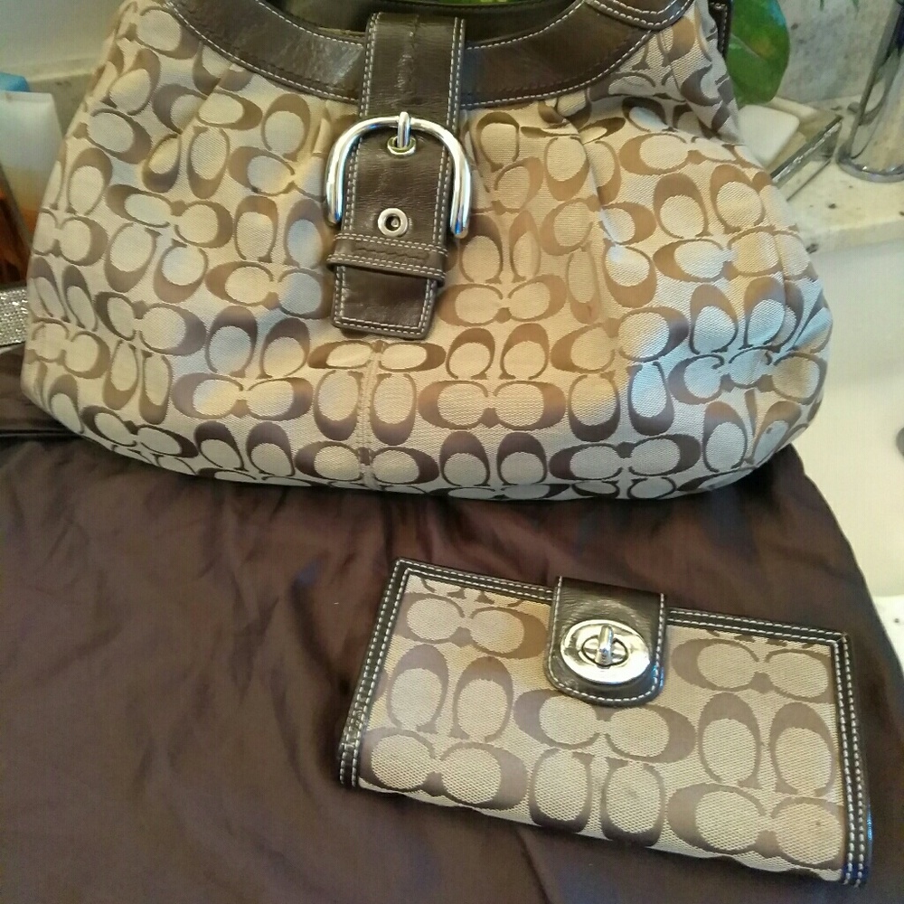 Authentic Coach Brown Canvas Monogram Wallet - image 6